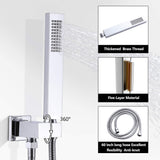 Wall Mount Thermostatic Shower System with 2-Function Rainfall Shower Head and Handheld Sprayer