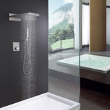 Wall Mount Thermostatic Shower System with 2-Function Rainfall Shower Head and Handheld Sprayer