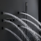 3 Function Large Shower System with Body Spray and LED Light Matte Black RB0815