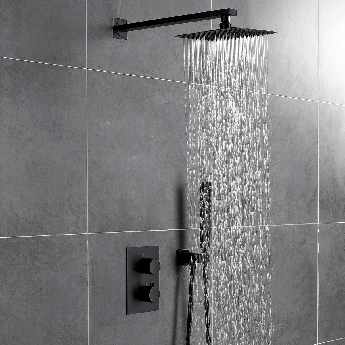 2-Function Concealed Thermostatic Shower System with 10-Inch Rain Shower