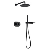 Wall Mount Thermostatic Rain Shower System Matte Black RB0843