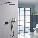 Wall Mount Thermostatic Rain Shower System Matte Black RB0843