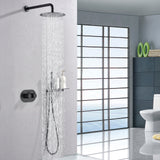 Wall Mount Thermostatic Rain Shower System Matte Black RB0843