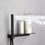 Wall Mount Thermostatic Rain Shower System Matte Black RB0843