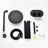 Wall Mount Thermostatic Rain Shower System Matte Black RB0843