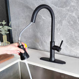 Matte Black Pull Down Touch Single Handle Kitchen Faucet RB0846