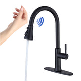 Matte Black Pull Down Touch Single Handle Kitchen Faucet RB0846