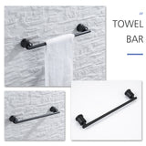 Wall Mounted Matte Black Bathroom Hardware 4-Piece Set RB0852