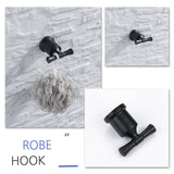 Wall Mounted Matte Black Bathroom Hardware 4-Piece Set RB0852