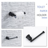 Wall Mounted Matte Black Bathroom Hardware 4-Piece Set RB0852