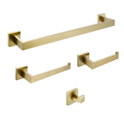Wall-Mounted Modern Brushed Gold 4-Piece Bathroom Hardware Set