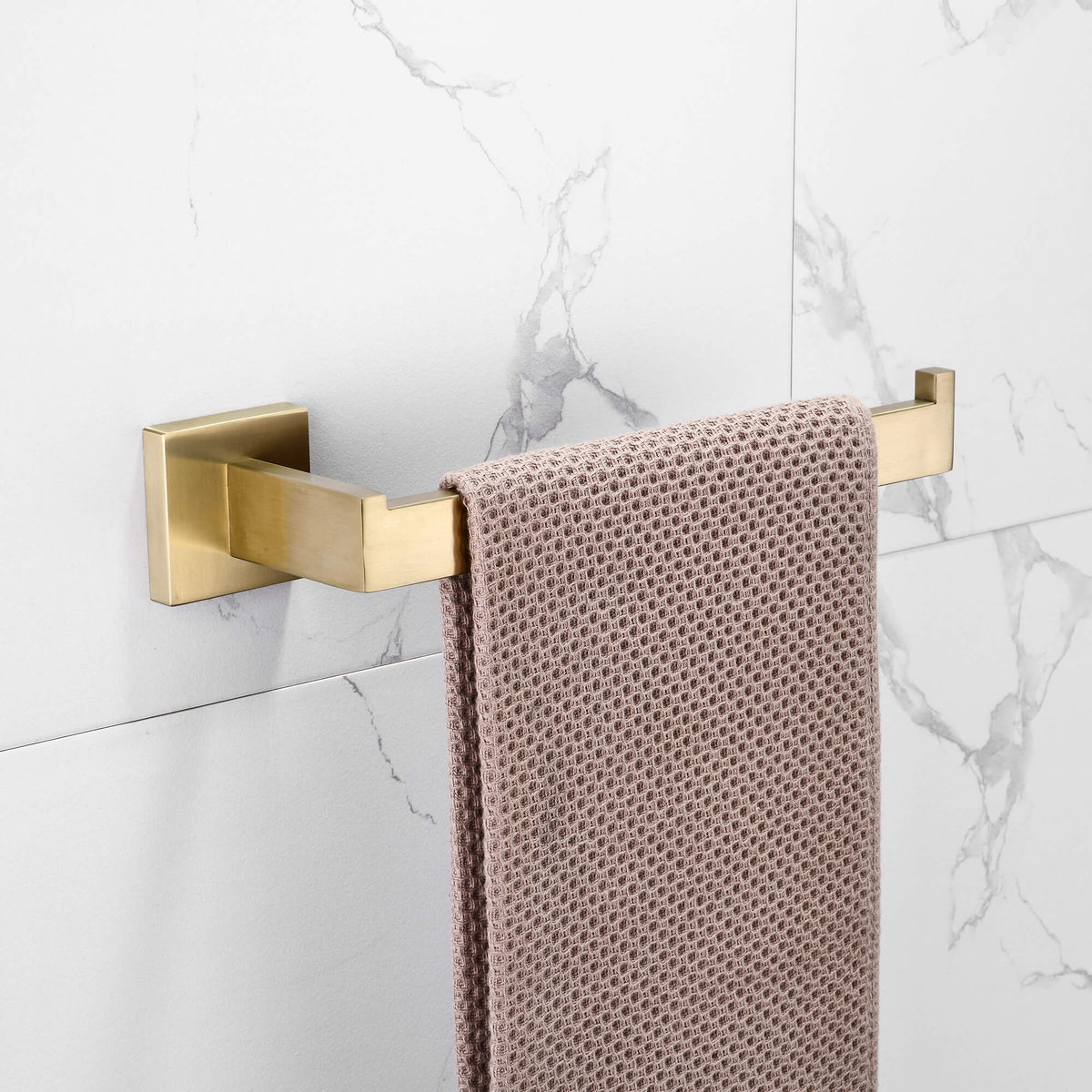 Wall-Mounted Modern Brushed Gold 4-Piece Bathroom Hardware Set