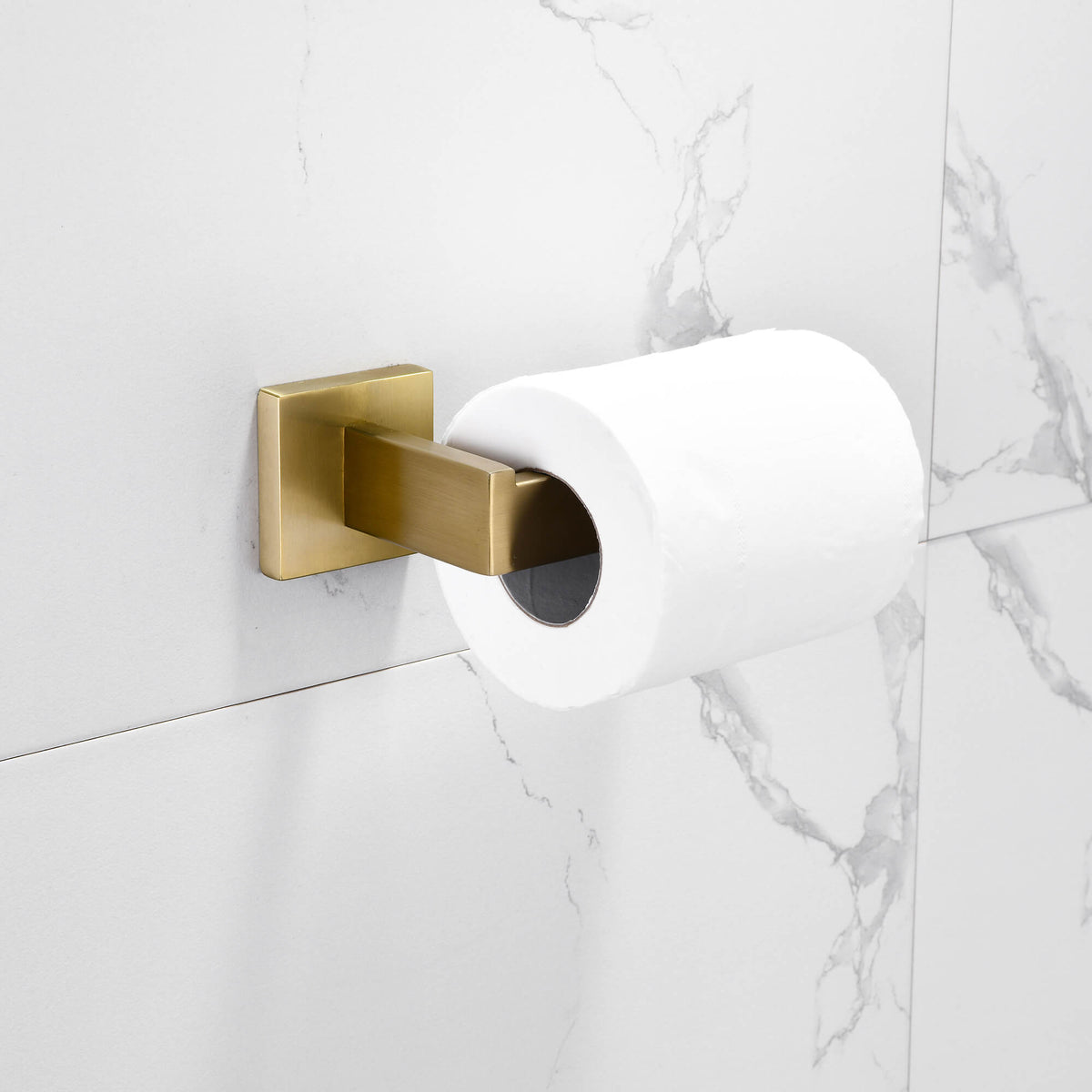 Wall-Mounted Modern Brushed Gold 4-Piece Bathroom Hardware Set