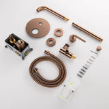 Wall Mount Rose Gold Tub Filler Bathtub Faucet with Sprayer RB0878