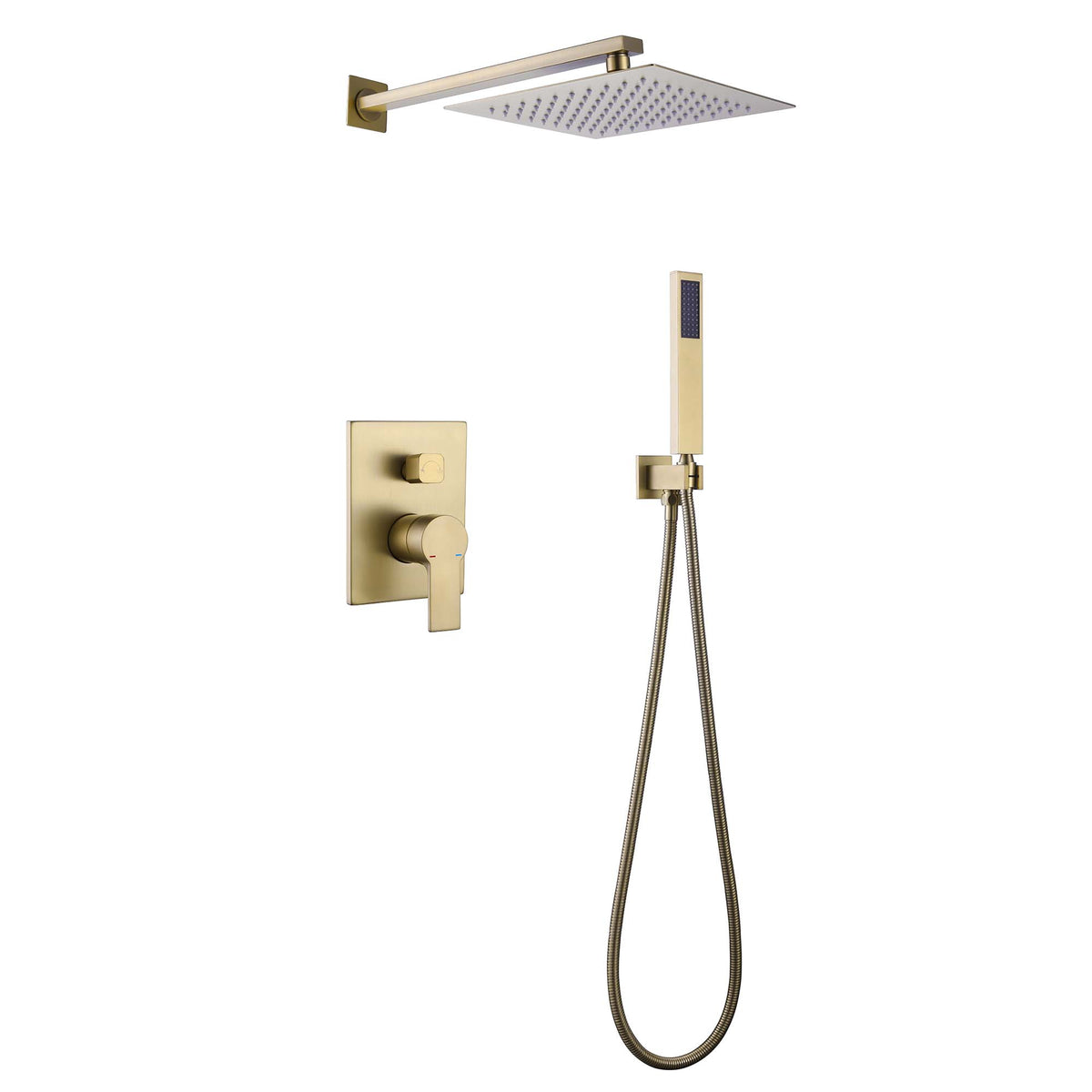 Minimalist Square Concealed Shower Set with 10-Inch Rain Head