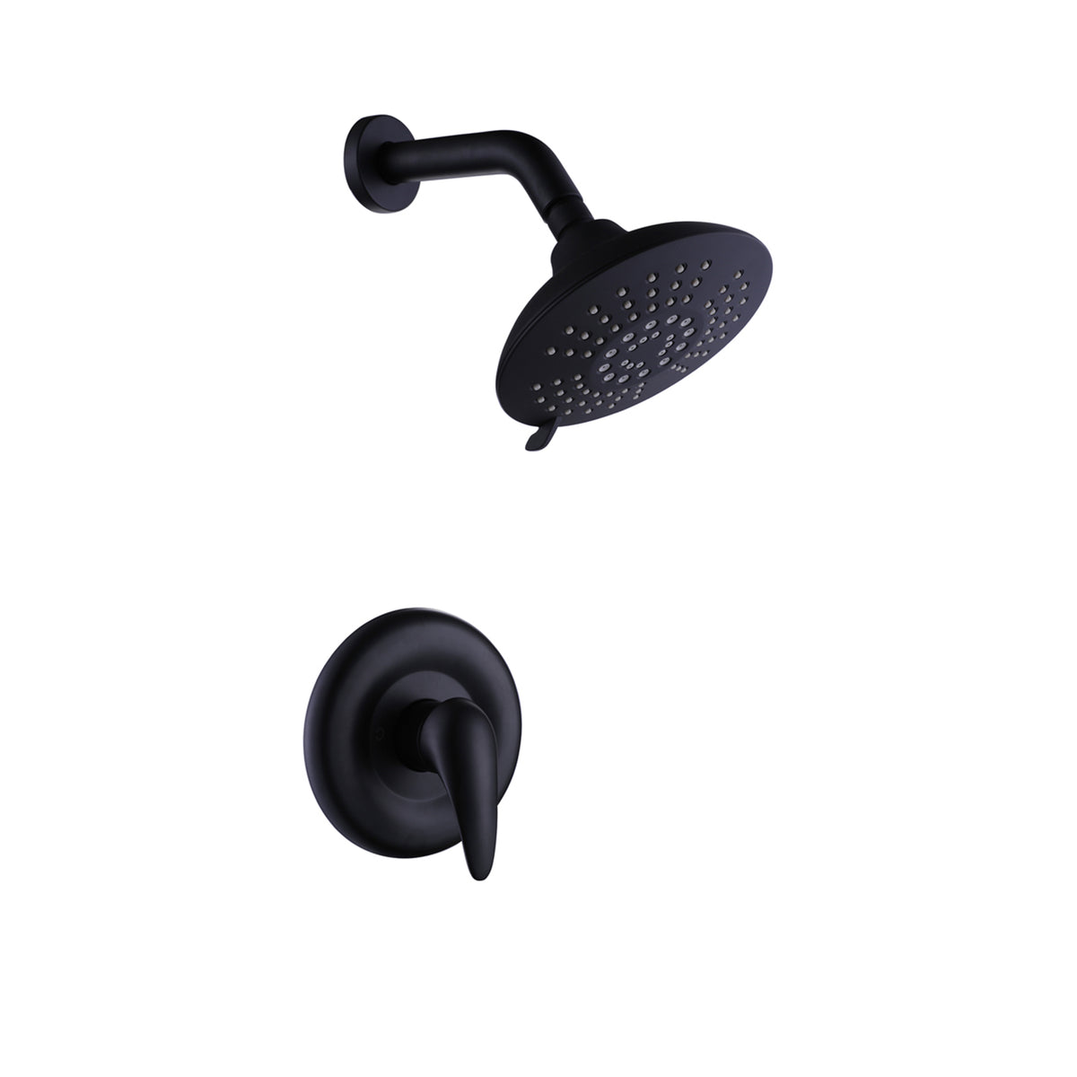Matte Black Shower Faucet Set with 5-Function Shower Head