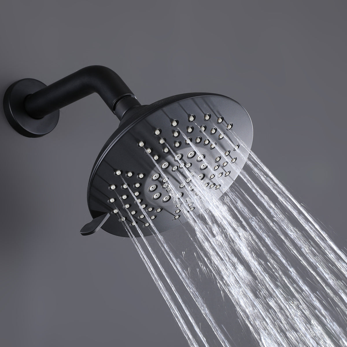 Matte Black Shower Faucet Set with 5-Function Shower Head