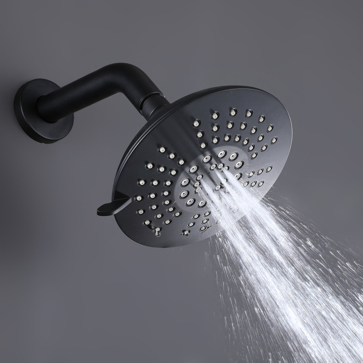 Matte Black Shower Faucet Set with 5-Function Shower Head