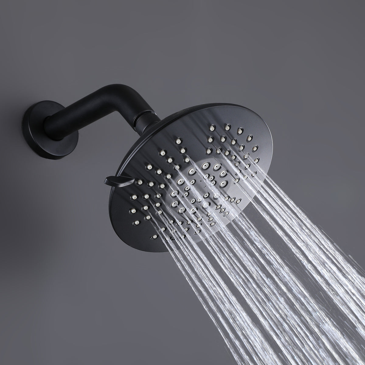 Matte Black Shower Faucet Set with 5-Function Shower Head