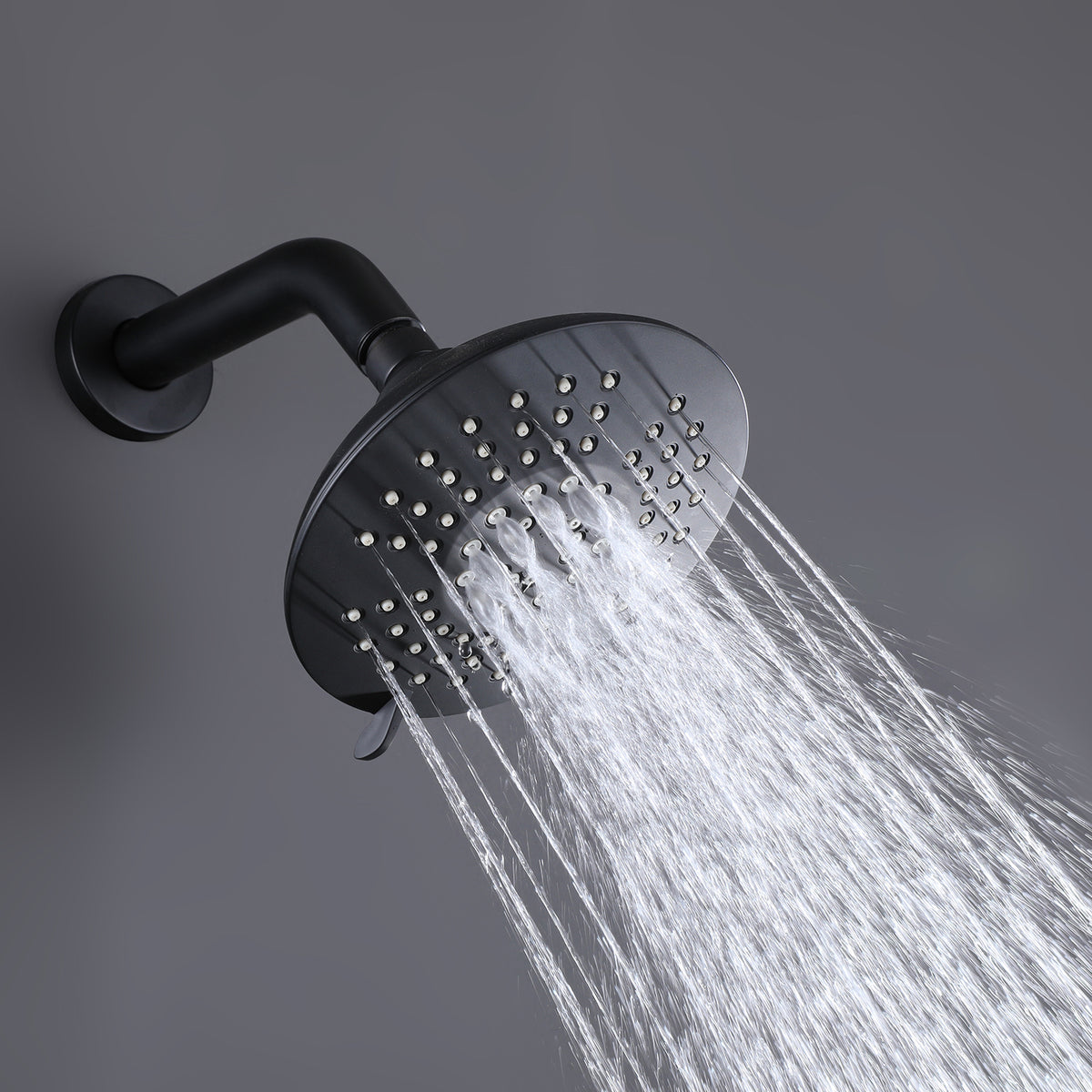 Matte Black Shower Faucet Set with 5-Function Shower Head