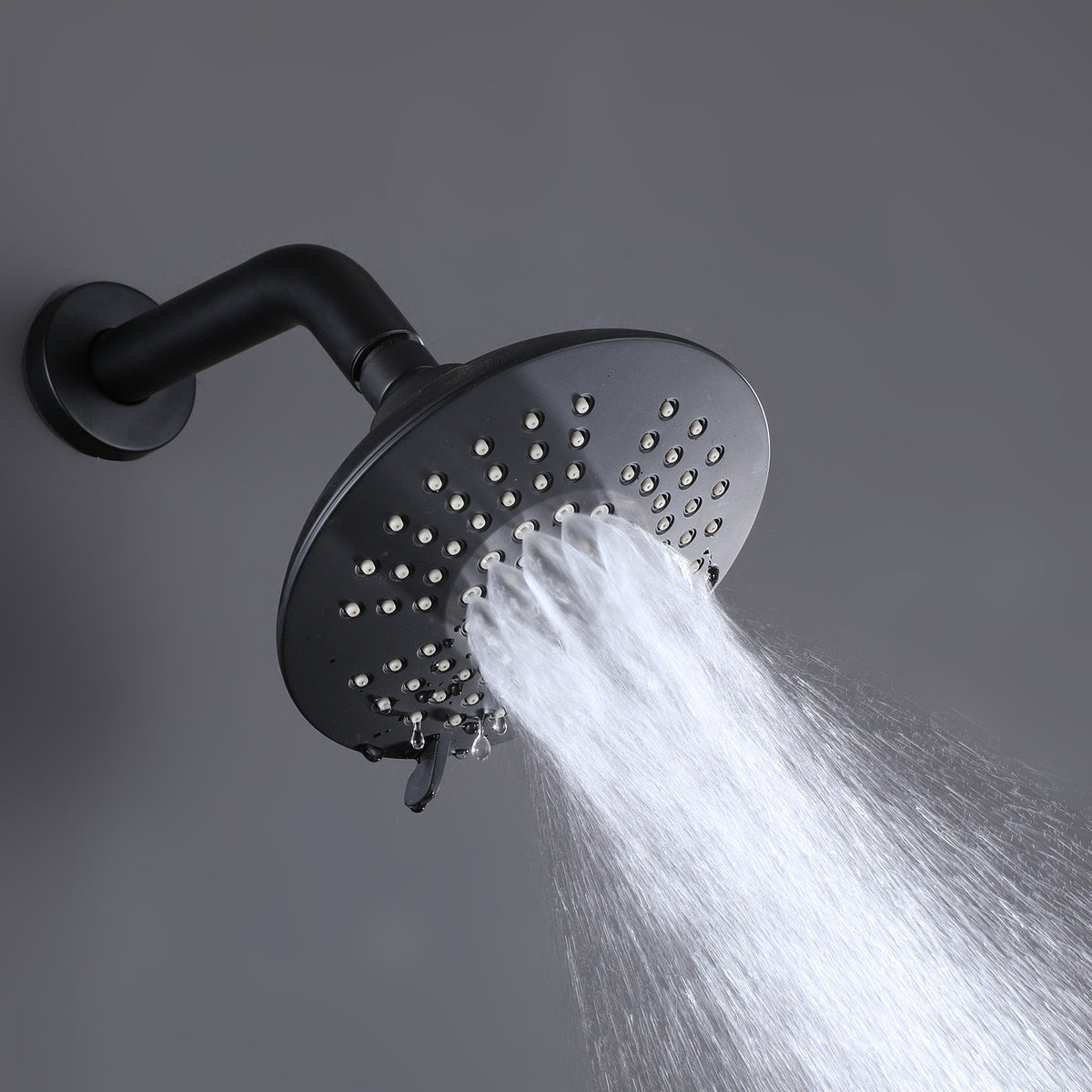Matte Black Shower Faucet Set with 5-Function Shower Head