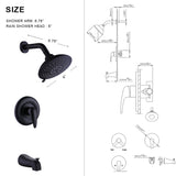 Wall-Mounted Rainfall Shower System with Tub Spout