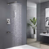 Shower System with Waterfall Tub Spout Brushed Nickel Shower Faucet Set RB0906BN