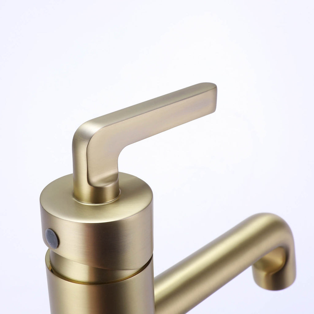 Single Handle Brushed Gold Bathroom Faucet with cUPC Certification Valve RB0910