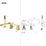 Deck Mounted Bathtub Faucet with Handheld Shower and cUPC Certification Valve RB0929