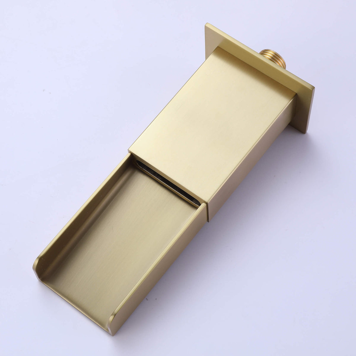 Brushed Gold Wall-Mounted Waterfall Bathtub Faucet with Hand Shower