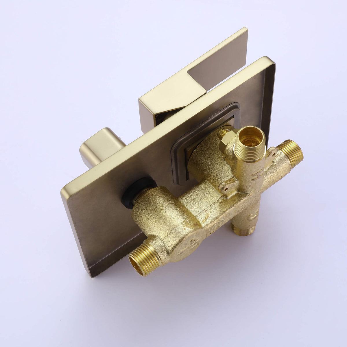 Brushed Gold Wall-Mounted Waterfall Bathtub Faucet with Hand Shower