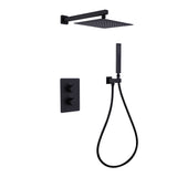 Wall Mount Thermostatic Rain Shower Head Kit Matte Black Shower Combo Set RB0946