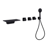 Wall Mounted Waterfall Tub Filler Faucet High Flow Matte Black Bathtub Faucet RB0950