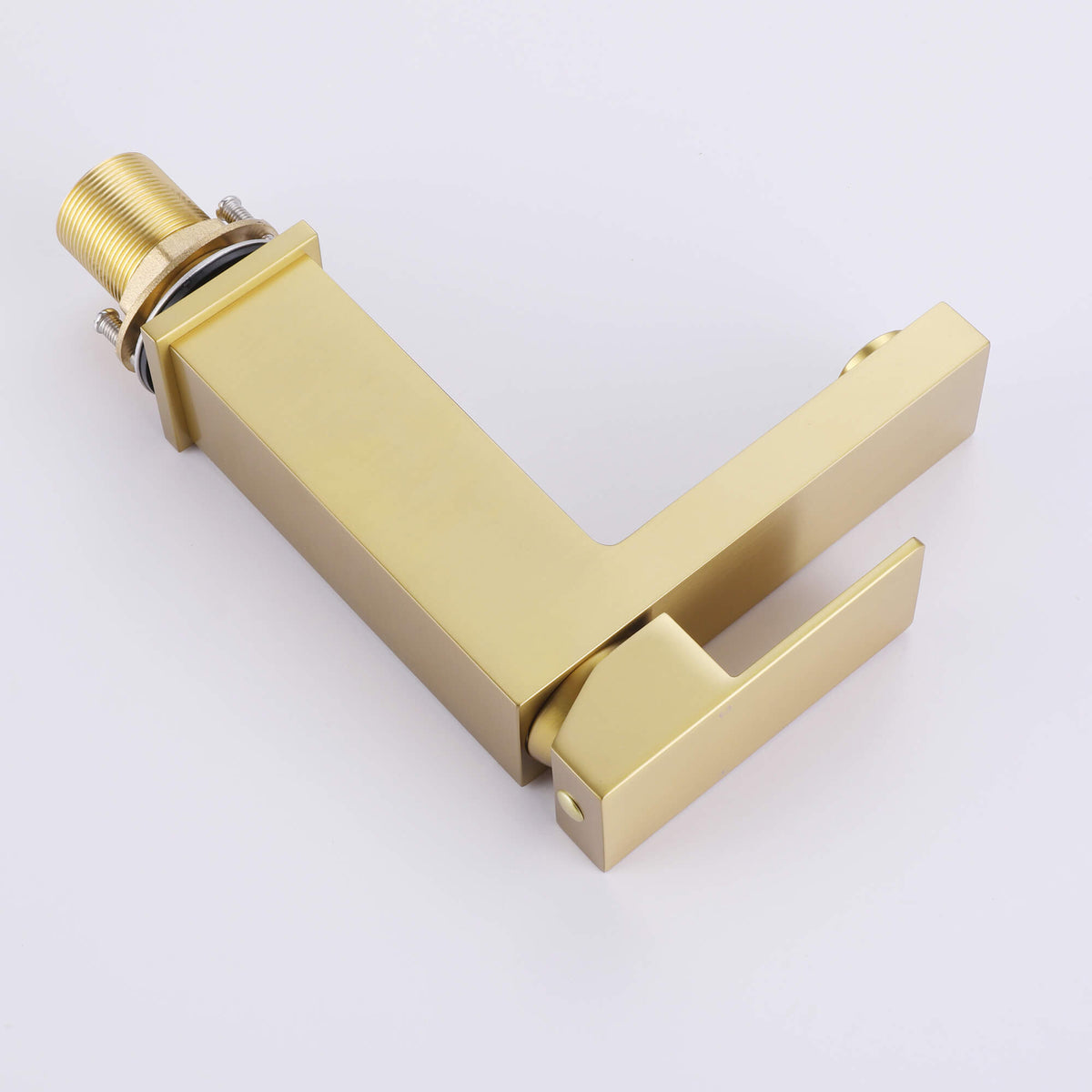 Brushed Gold Single-Handle Bathroom Faucet with 6-Inch Deck Plate