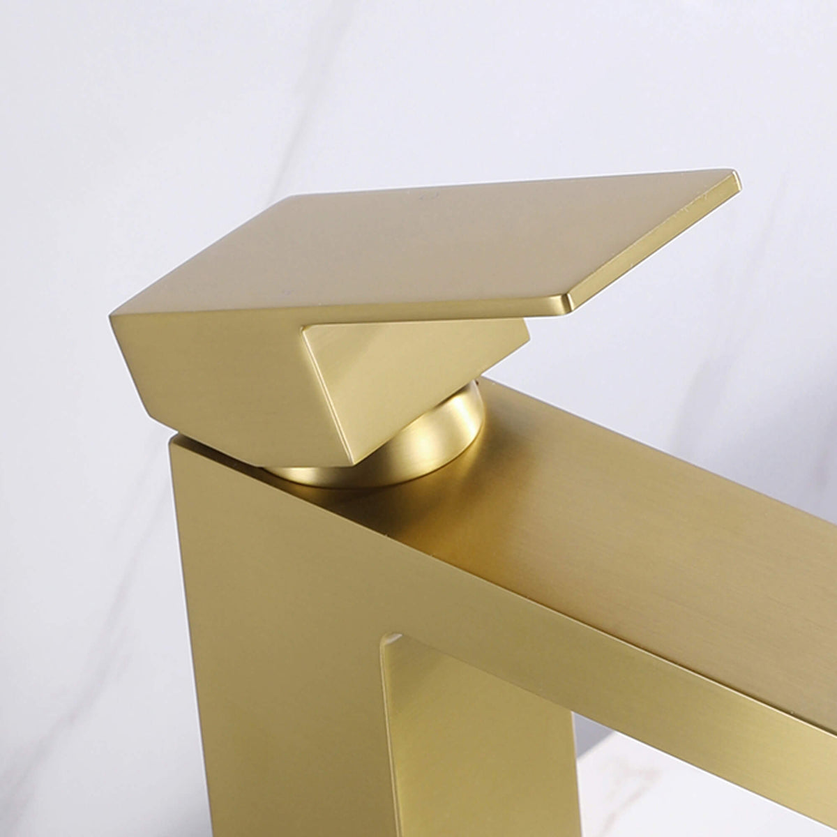 Brushed Gold Single-Handle Bathroom Faucet with 6-Inch Deck Plate