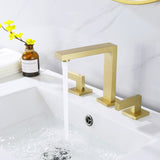 3-Piece Faucet Set with Square Handles and Tall Spout