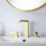 3-Piece Faucet Set with Square Handles and Tall Spout