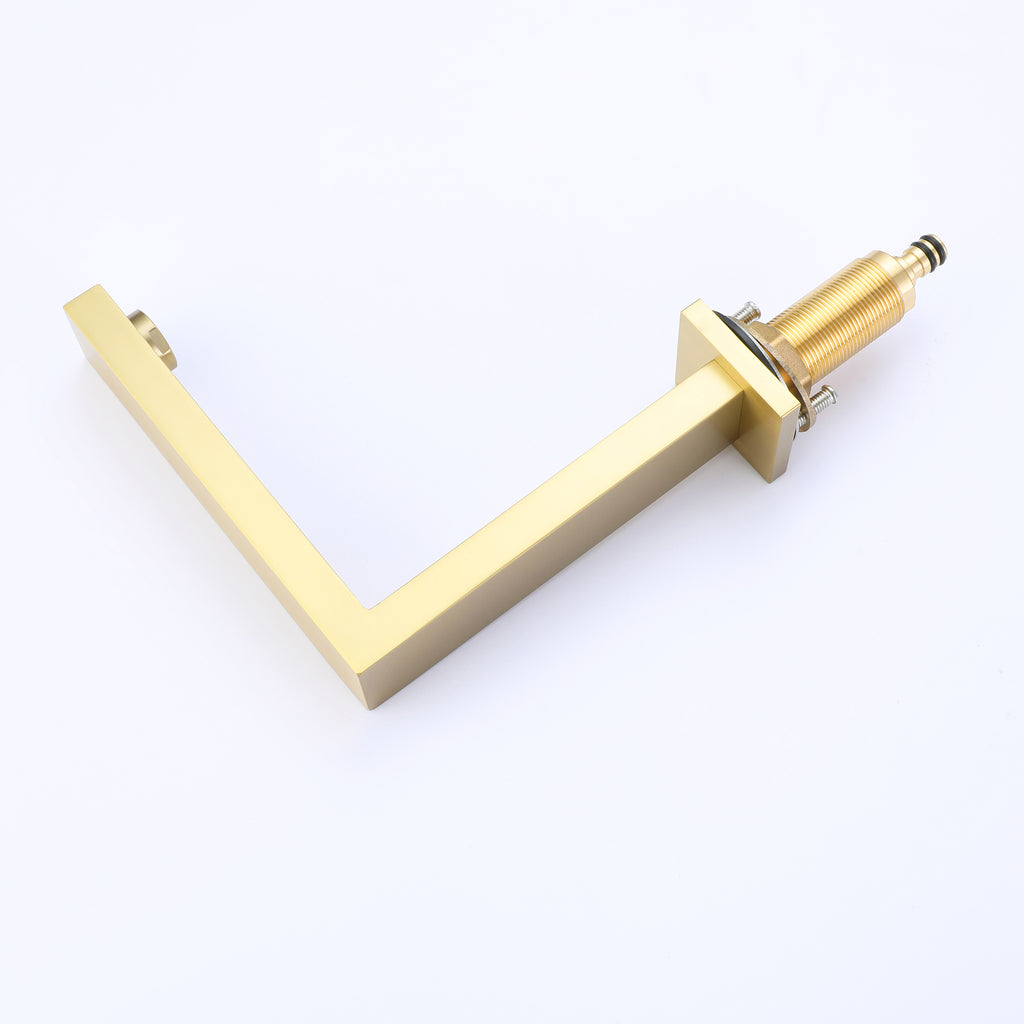 Widespread Bathroom Faucet 3 Hole Brushed Gold Basin Lavatory Mixer Tap RB0956