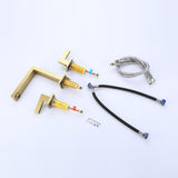 3-Piece Faucet Set with Square Handles and Tall Spout