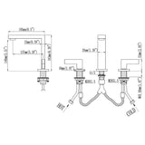 3-Piece Faucet Set with Square Handles and Tall Spout