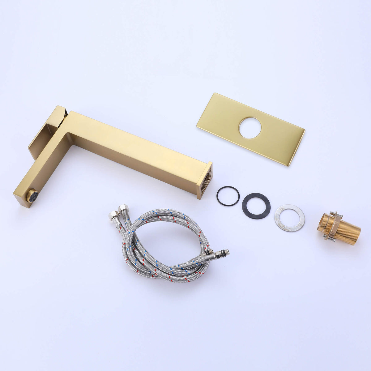 Tall Vessel Faucet with Flat Lever and Square Base