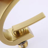 C-Shaped Sculptural Faucet with Open Lever Handle