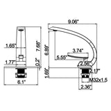 C-Shaped Sculptural Faucet with Open Lever Handle