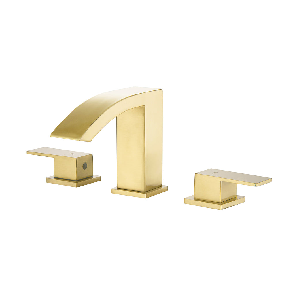Widespread 2 Handle Bathroom Sink Faucet Brushed Gold RB0980