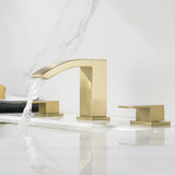 Widespread 2 Handle Bathroom Sink Faucet Brushed Gold RB0980