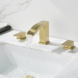 Widespread 2 Handle Bathroom Sink Faucet Brushed Gold RB0980