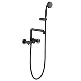 Industrial Pipe Wall Mounted Bathtub Filler Faucet with Hand Shower Solid Brass RB0991