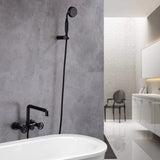 Industrial Pipe Wall Mounted Bathtub Filler Faucet with Hand Shower Solid Brass RB0991