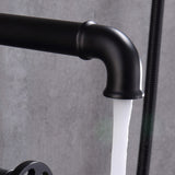 Industrial Pipe Wall Mounted Bathtub Filler Faucet with Hand Shower Solid Brass RB0991