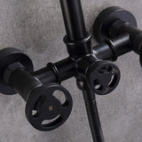 Industrial Pipe Wall Mounted Bathtub Filler Faucet with Hand Shower Solid Brass RB0991
